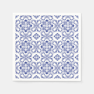 Servilleta De Papel Boda Mosaico Azul Mediterráneo Moderno