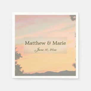 Servilleta De Papel Boda Mountain Sunset