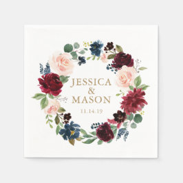 Servilleta De Papel Boda Napkin Burgundy Cocktail Napkin