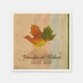 Servilleta De Papel Boda Napkin de la hoja de arce de otoño