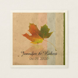 Servilleta De Papel Boda Napkin de la hoja de arce de otoño