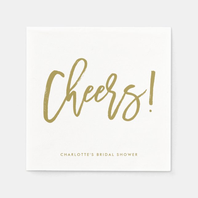 Servilleta De Papel Boda Napkin, flamante y ruidosa carta de oro (Anverso)