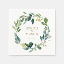 Boda Napkin Greenery Cocktail Napkin