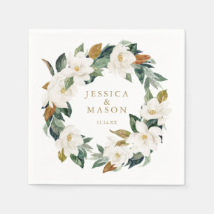 Servilleta De Papel Boda Napkin Greenery Magnolia Napkin