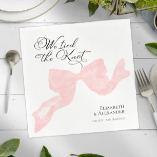 Servilleta De Papel Boda Napkins   Amarramos El Arco Rosado De Los Cuc