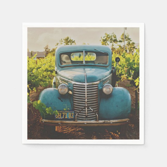 Servilleta De Papel Boda NAPKINS DE VINTAGE CAR (Anverso)