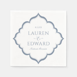 Servilleta De Papel Boda Napkins | Elegancia simple (azul turbio)