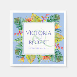 Servilleta De Papel Boda Napkins | Floral acuarela tropical