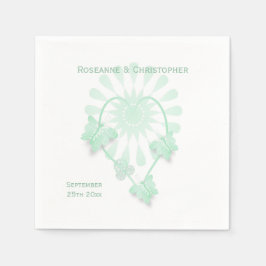 Servilleta De Papel Boda Napkins Peppermint Mariposas Corazón