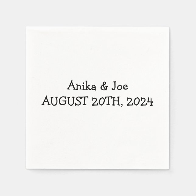 SERVILLETA DE PAPEL BODA NAPKINS PERSONALIZADO (Anverso)