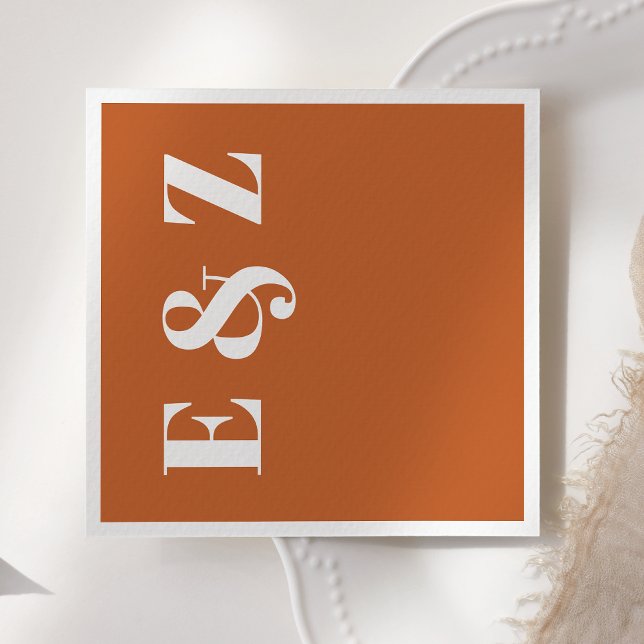 Servilleta De Papel Boda Naranja de tipografía audaz y moderna (Subido por el creador)