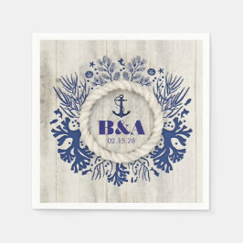 Servilleta De Papel Boda náutica de playa de Driftwood Nautical
