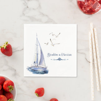 Servilleta De Papel Boda Nautical Sailing Yacht