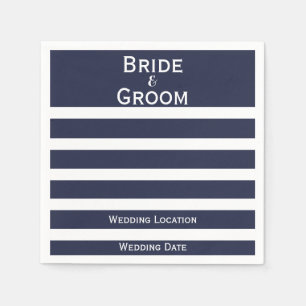 Servilleta De Papel Boda Náutico Personalizado de pañales a rayas