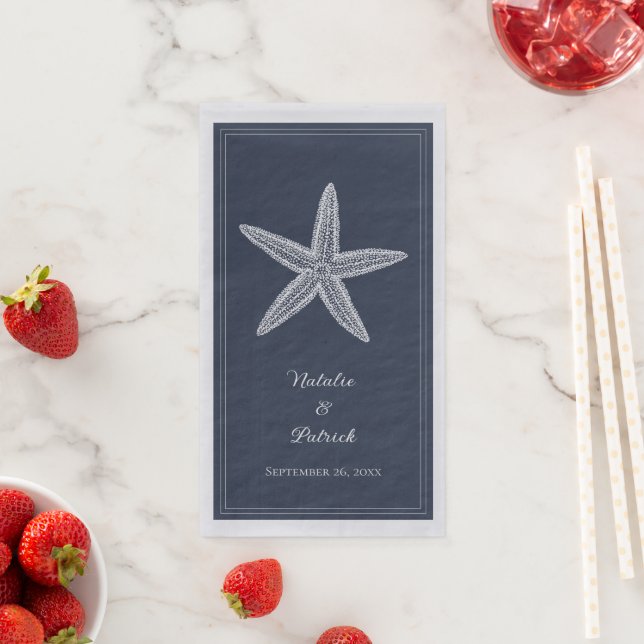 Servilleta De Papel Boda Navy Starfish (In situ)