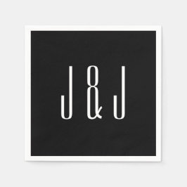 Servilleta De Papel Boda negro moderno