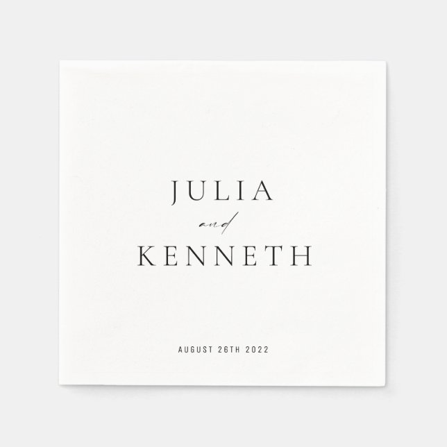 Servilleta De Papel Boda neutro simple clásico (Anverso)