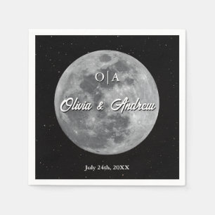 Servilleta De Papel Boda Noche de Estrellas del Cielo Moderno bajo la 