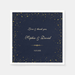 Servilleta De Papel Boda nocturno de Whimsical Gold Starry