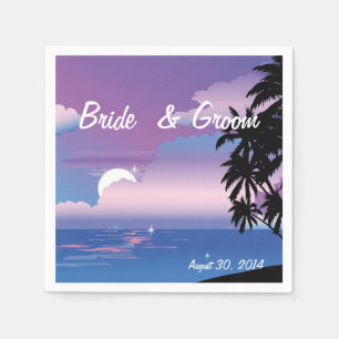 Servilleta De Papel Boda nocturno tropical
