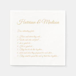 Servilleta De Papel Boda Nombres de guiones Pareja Fun Hechos papel de