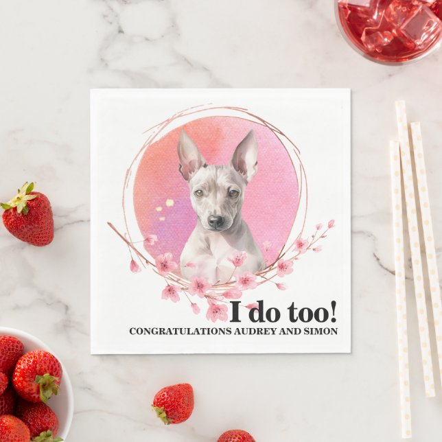 Servilleta De Papel Boda norteamericano sin pelo más terrible con foto (In situ)