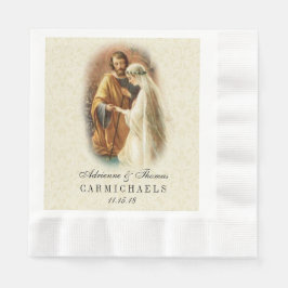 Servilleta De Papel Boda Novia Groom Matrimonio católico Mary Joseph