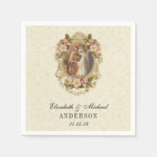 Servilleta De Papel Boda Novia Groom Matrimonio católico Mary Joseph