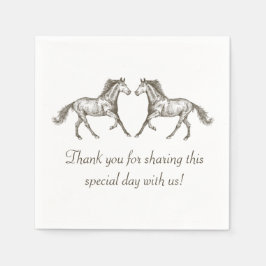 Servilleta De Papel Boda Occidental Gracias País Rústico Caballo