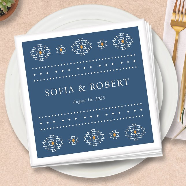 Servilleta De Papel Boda occidental Napkin, Rio Rancho Boda Suite (Rio Rancho Western Wedding Napkin by Fiesta Valley Print)