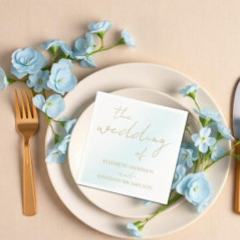 Servilleta De Papel Boda Ola Acuarela Azul