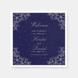 Servilleta De Papel Boda Ornate Floral Plateado