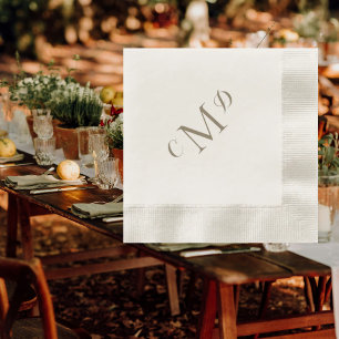 Servilleta De Papel Boda Oro Monograma Mezclado Cóctel