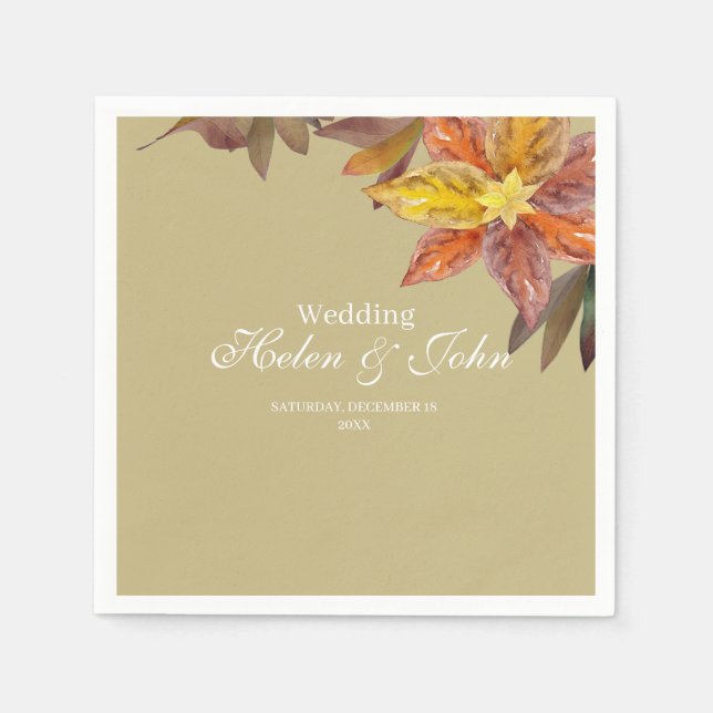 Servilleta De Papel Boda Otoñal (Anverso)