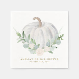 Servilleta De Papel Boda Otoño de Calabaza Blanca en Acuarela
