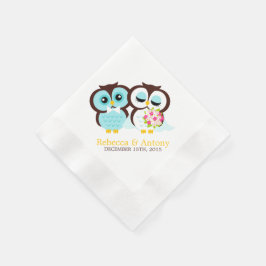 Servilleta De Papel Boda Owls