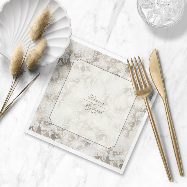 Servilleta De Papel Boda Paisley formal Champagne ID767 Napkins (Subido por el creador)