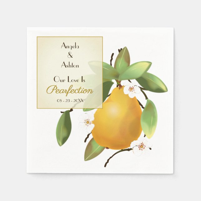 Servilleta De Papel Boda Pear Fruit (Anverso)