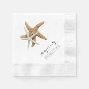 Servilleta De Papel Boda personal de Starfish Natural Couple White