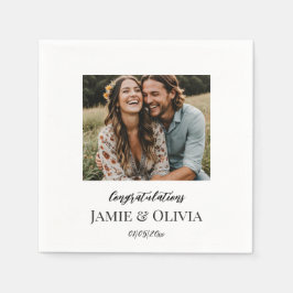 Servilleta De Papel Boda personalizada - añade foto y fecha