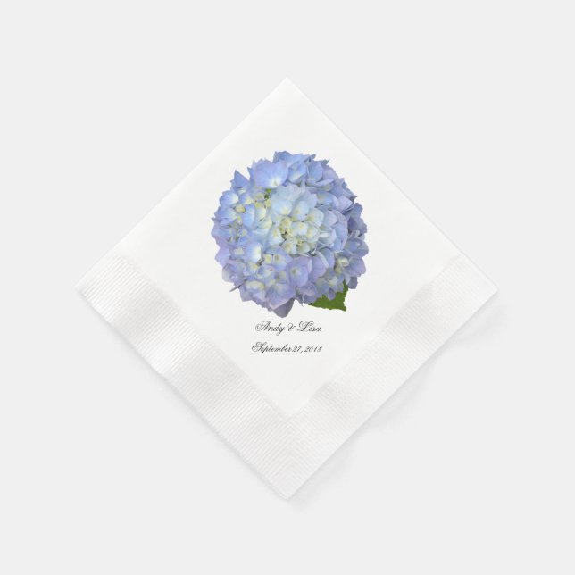 Servilleta De Papel Boda personalizada Blue Moon Hydrangea (Borde)
