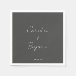 Servilleta De Papel Boda personalizada con elegante letra minimalista