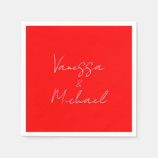 Servilleta De Papel Boda personalizada con nombre de escritura a mano  (Anverso)