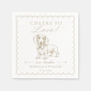 Servilleta De Papel Boda personalizada de Dachshund, Arco de Wiener pe
