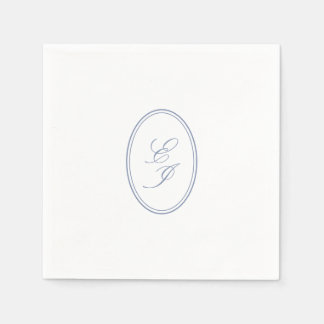 Servilleta De Papel Boda personalizada de monograma de guión elegante