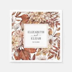 Servilleta De Papel Boda personalizada de otoño en Terracota