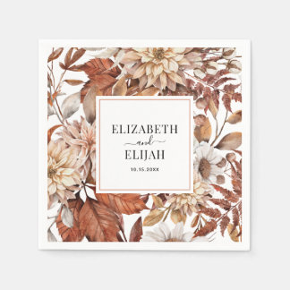 Servilleta De Papel Boda personalizada de otoño en Terracota