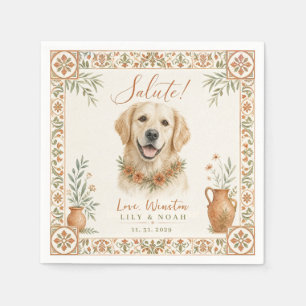 Servilleta De Papel Boda personalizada de perro retriever dorado itali