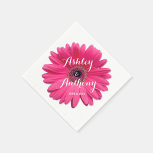 Servilleta De Papel Boda personalizada de Pink Gerbera Gerber Daisy