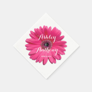 Servilleta De Papel Boda personalizada de Pink Gerbera Gerber Daisy